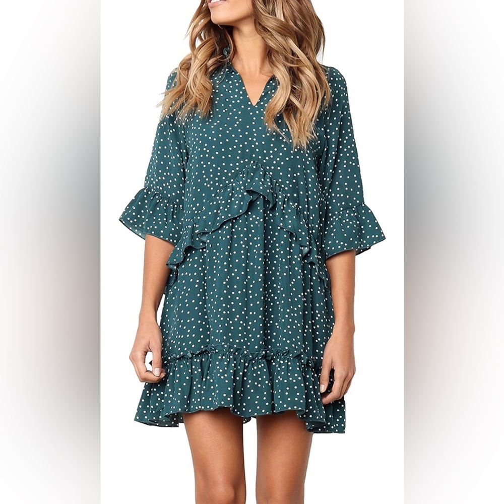 Ruffle polka dot dress